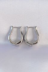 Pirinç Gümüş Renk İçi Boş Gül Küpe - TJ-BKP8977
