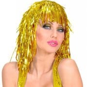 Altın Sarısı Işıltılı Metalize Parti Peruğu