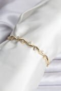 Zikzak Model Pirinç Gold Renk Bileklik - TJ-BB8080