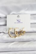 Gold Renk Zirkon Taşlı Kadın Küpe - TJ-BKP11342