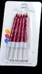 Fuşya Renk Pasta Mumu 10 Adet