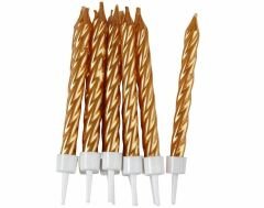 Altın Gold Renk Doğum Günü Evlilik Yıldönümü Pasta Mumları 10 Adet