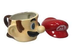 Bıyıklı Adam Tasarımlı Seramik Kapaklı Kupa Bardak