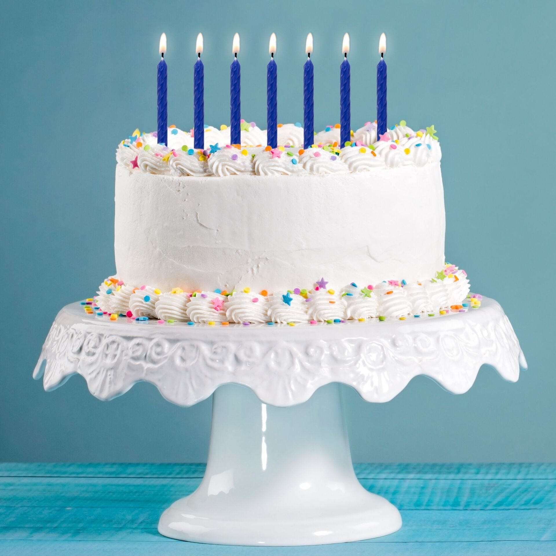 Mavi Renk Doğum Günü Evlilik Yıldönümü Pasta Mumları 10 Adet