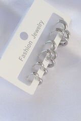 Pirinç Gümüş Renk Kalp Model Küpe Seti - TJ-BKP8993