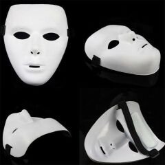 Beyaz Renk Hip Hop Anonim Jabbawockeez Maskesi 18X15 cm