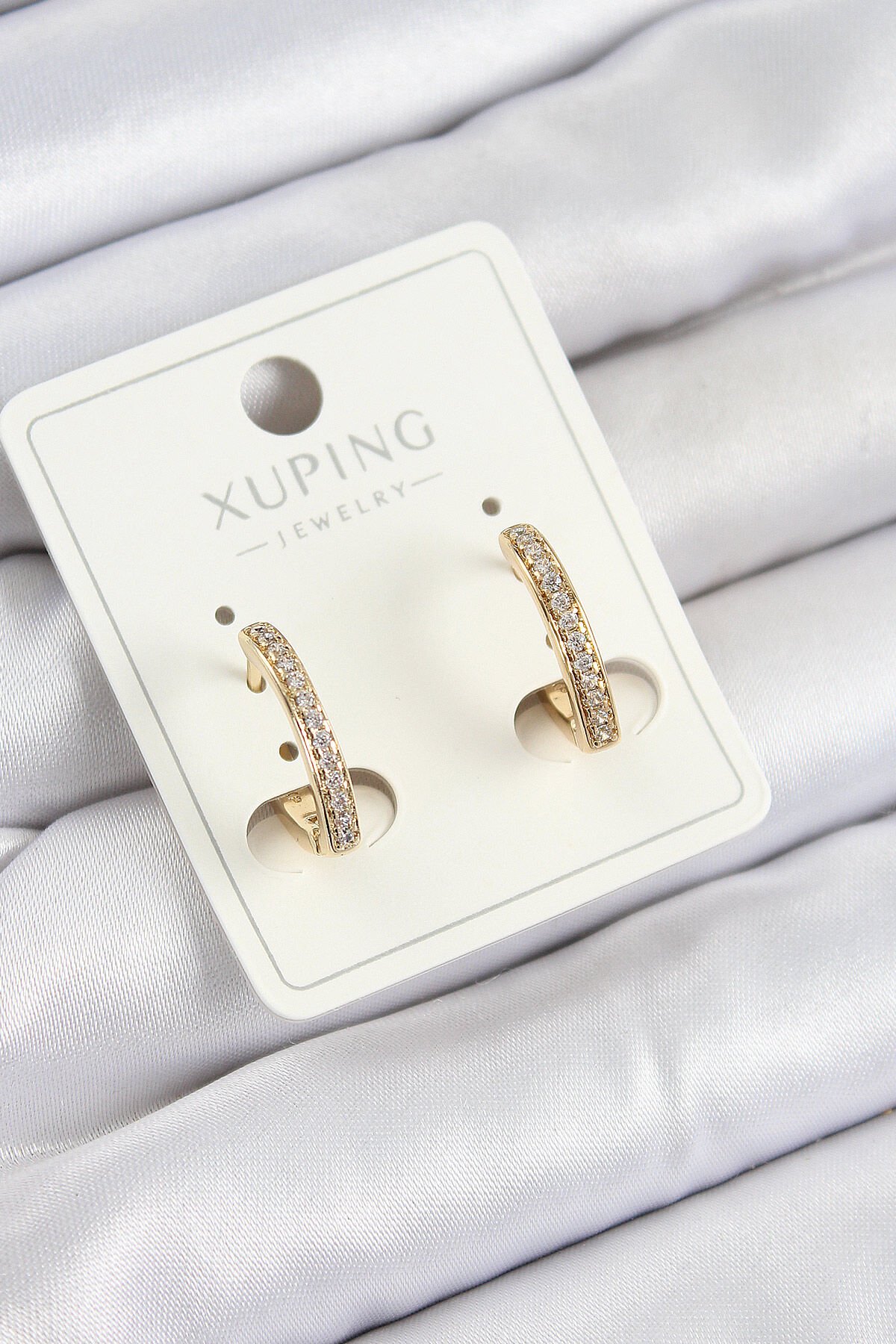 Xuping Zirkon Taşlı I Model Gold Renk Kadın Küpe - TJ-BKP10846