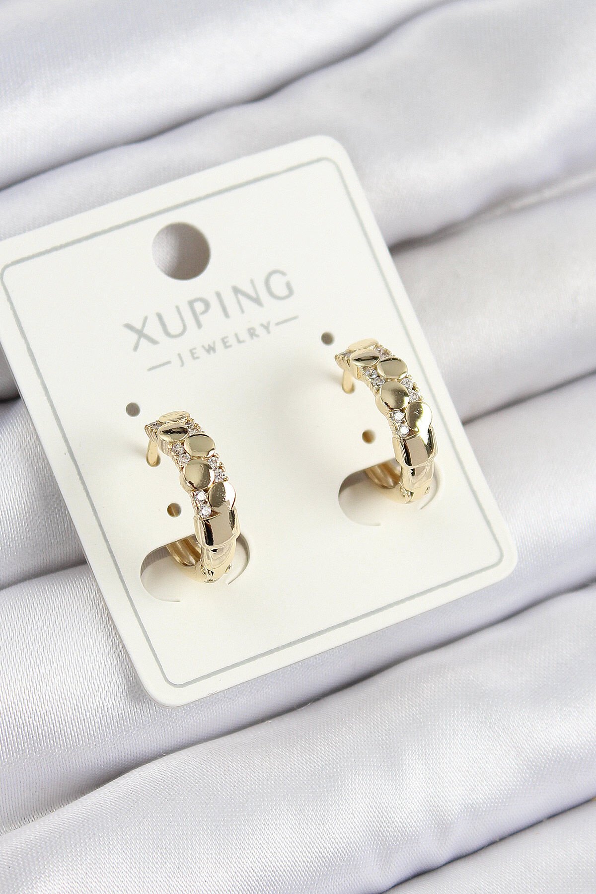 Xuping Zirkon Taşlı Halka Model Gold Renk Kadın Küpe - TJ-BKP10848