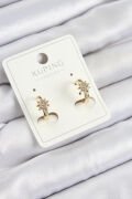 Xuping Zirkon Taşlı Çiçek Model Gold Renk Kadın Küpe - TJ-BKP10849