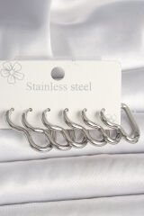 316L Çelik Gümüş Renk Kalp Model Kadın Küpe Seti - TJ-BKP10355