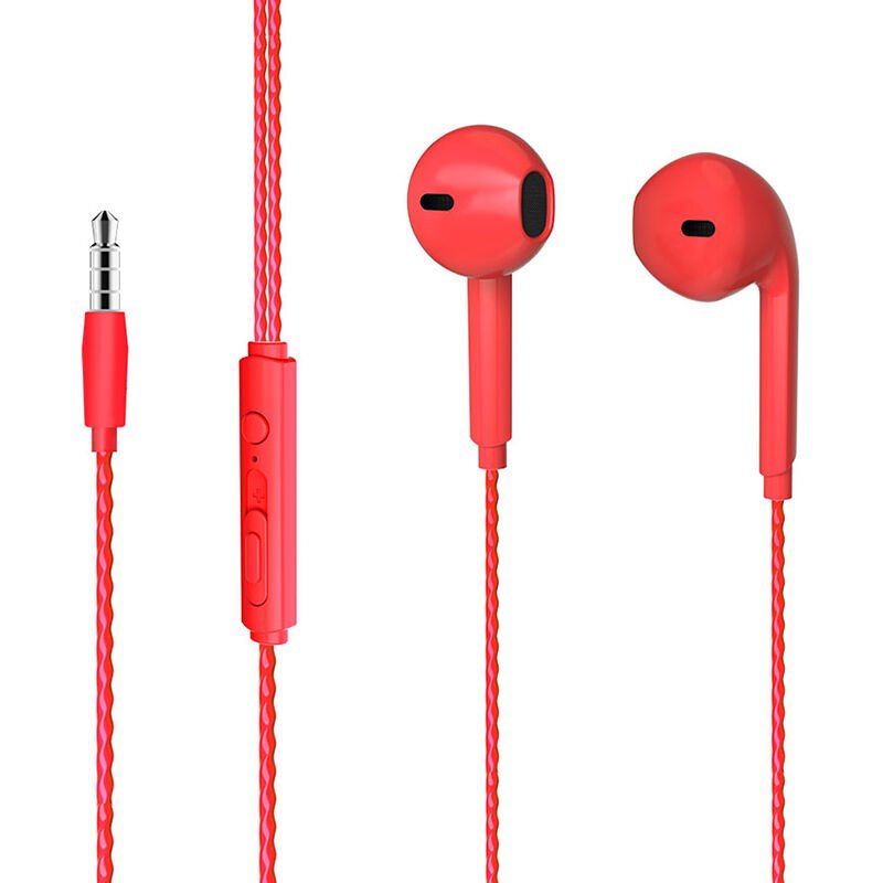 LECOO EH104R 3.5MM JACKLI KABLOLU KULAK İÇİ MİKROFONLU KIRMIZI KULAKLIK (4944)