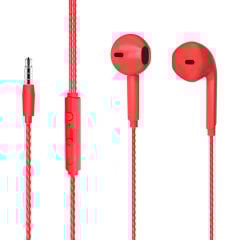 LECOO EH104R 3.5MM JACKLI KABLOLU KULAK İÇİ MİKROFONLU KIRMIZI KULAKLIK (4944)