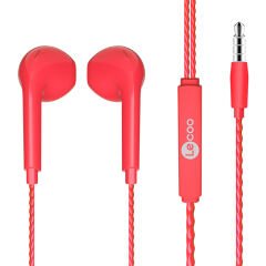 LECOO EH104R 3.5MM JACKLI KABLOLU KULAK İÇİ MİKROFONLU KIRMIZI KULAKLIK (4944)