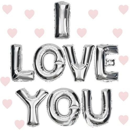 I Love You Folyo Balon Gümüş Renk 35 CM (4944)