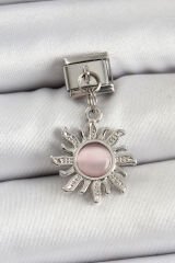 316L Çelik Sallantılı Zirkon Taşlı Güneş Model Gümüş Renk Nomination Charm - TJ-BC1450