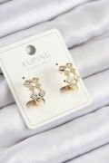 Xuping Zirkon Taşlı Baklava Model Gold Renk Kadın Küpe - TJ-BKP10855
