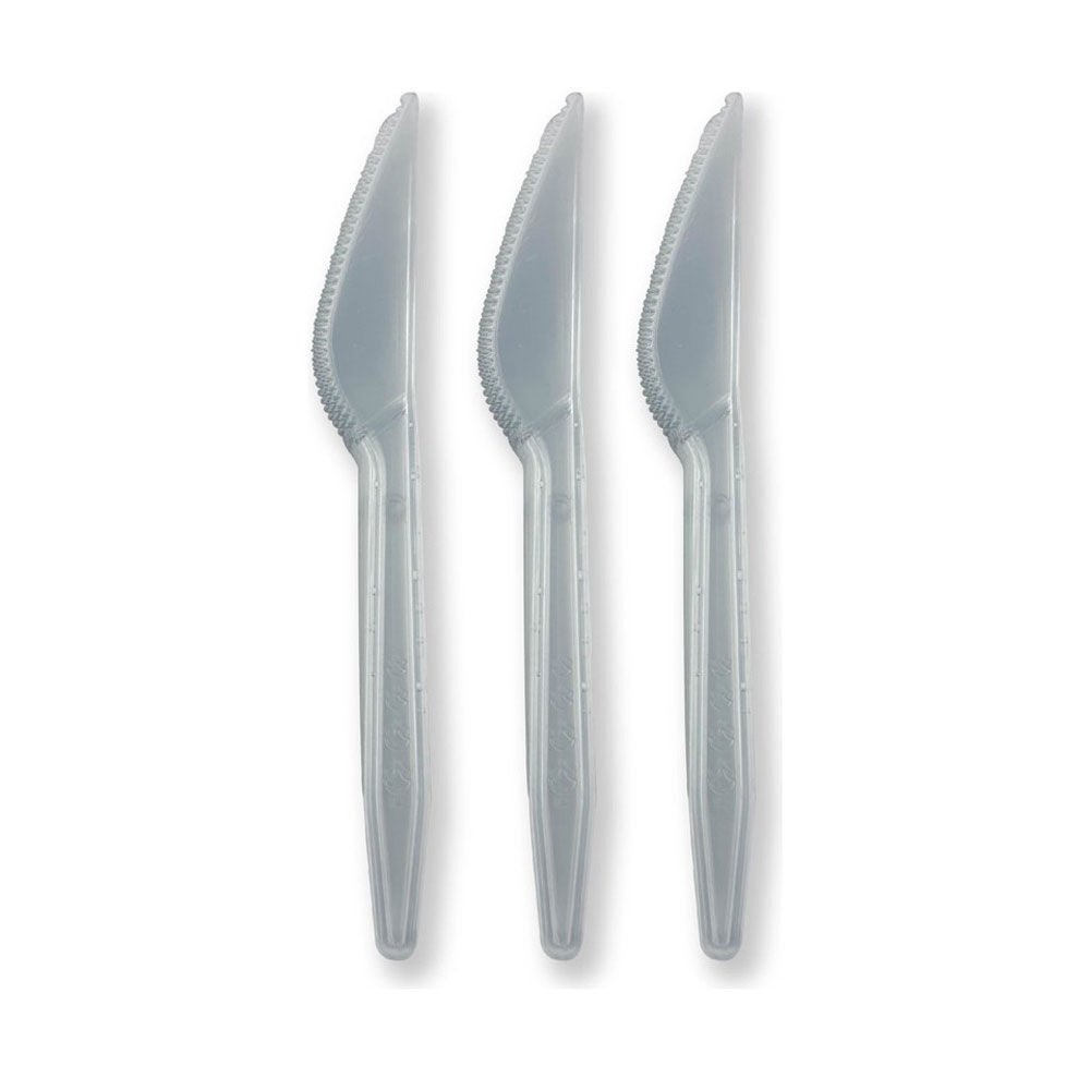 Gri Renk Lüks Plastik Bıçak 25 Adet