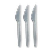 Gri Renk Lüks Plastik Bıçak 25 Adet