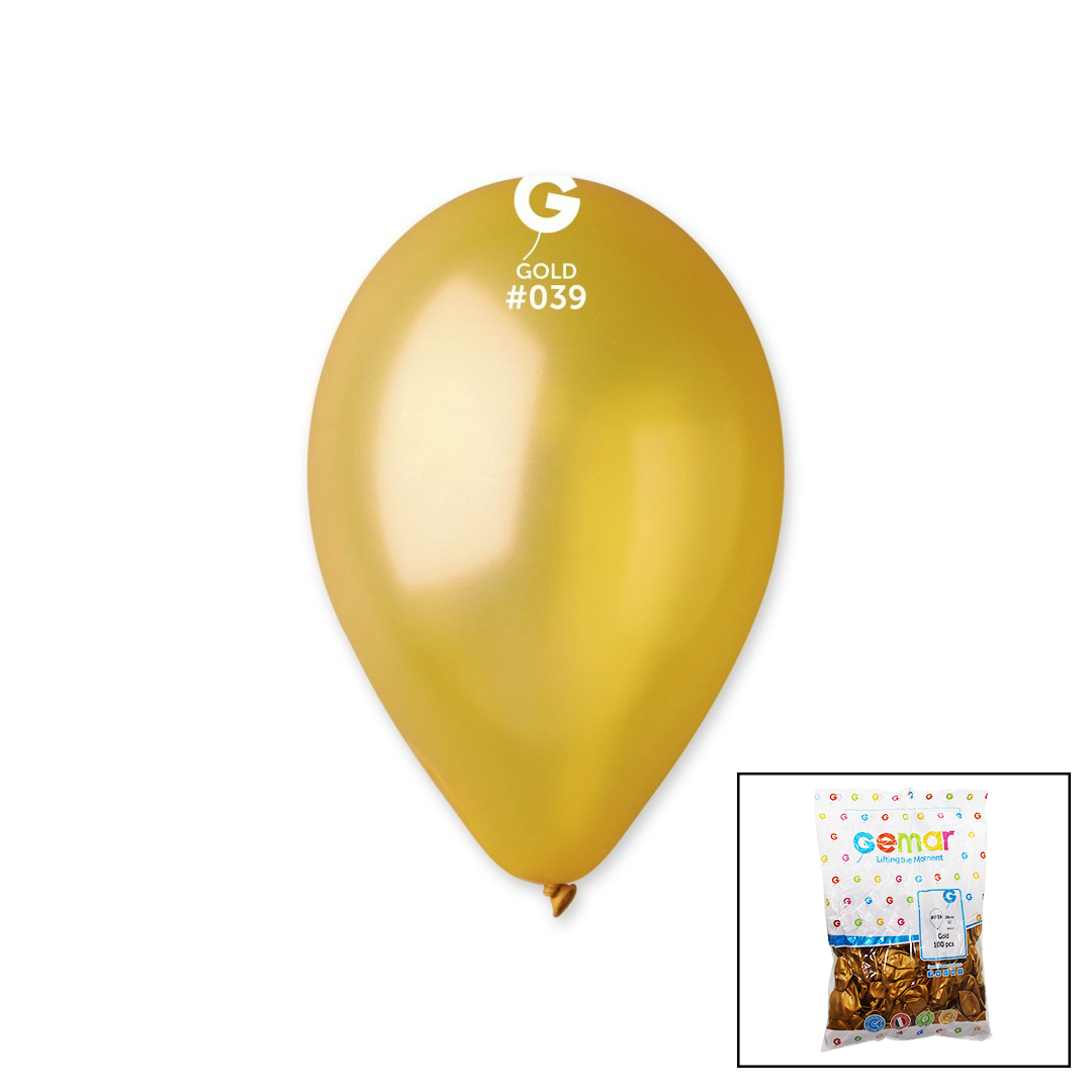 GM-110-39 METALİK - ALTIN BALON 11&apos;&apos; - 28CM - 100 PARÇA (4944)