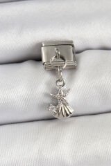 316L Çelik Sallantılı Zirkon Taşlı Deniz Yıldızı Ve İstiridye Model Gümüş Renk Nomination Charm - TJ-BC1454