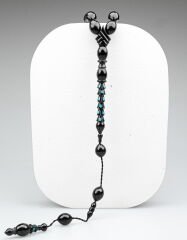 Oltu Taşı Özel Seri  Palmiye Desen İmame Oyma  İşçilikli Tespih