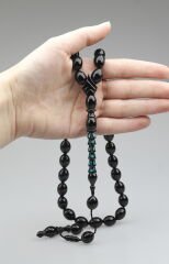 Oltu Taşı Özel Seri  Palmiye Desen İmame Oyma  İşçilikli Tespih