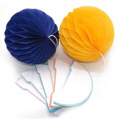 Yuvarlak Şekil Kağıt Fener Süs 25 cm 4 Adet