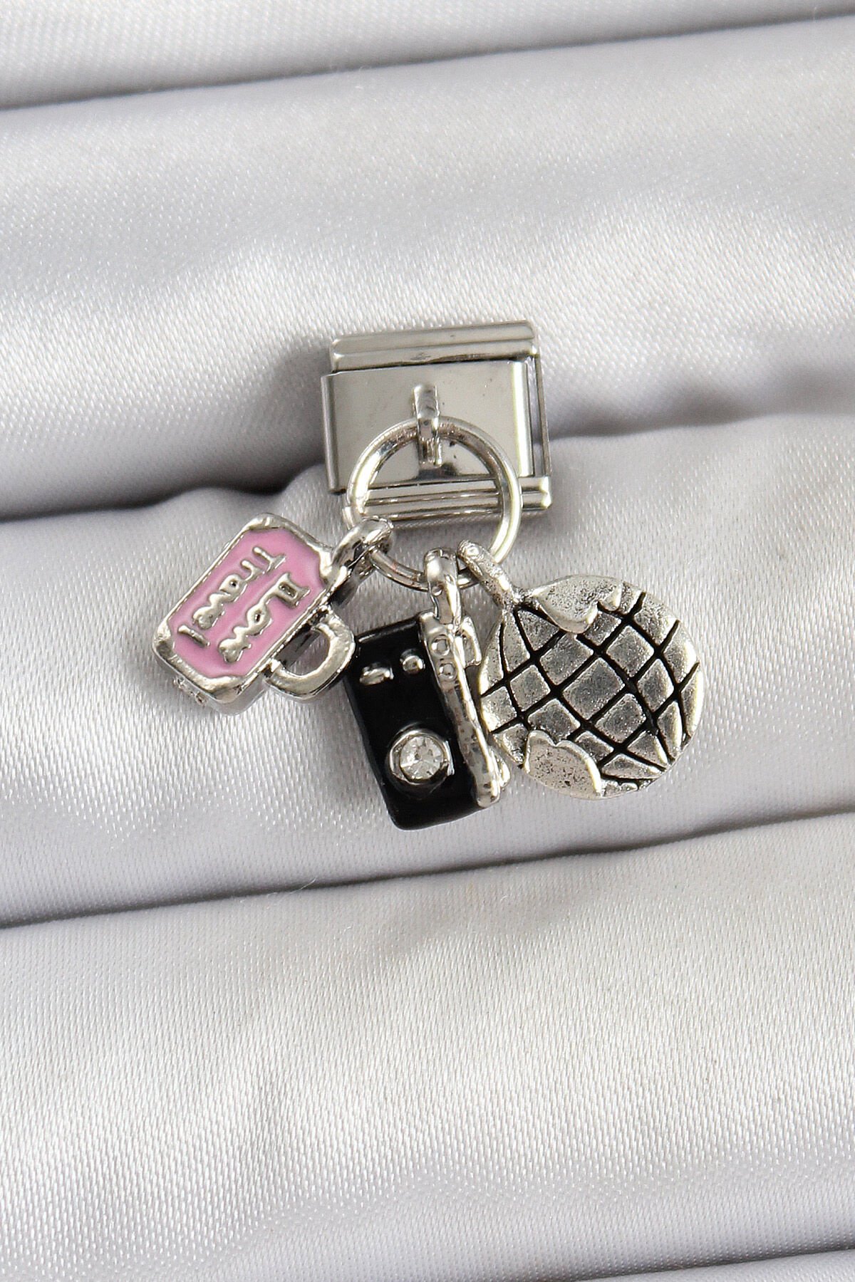 316L Çelik Sallantılı Çoklu Model Gümüş Renk Nomination Charm - TJ-BC1462