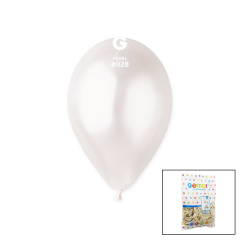 GM-110-28 METALİK - BEYAZ BALON 11&apos;&apos; - 28CM - 100 PARÇA (4944)