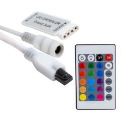 MİNİ 24 TUŞLU 5 VOLT - 12 VOLT - 24 VOLT - 3.2 AMPER KUMANDALI RGB LED KONTROL CİHAZI (4944)