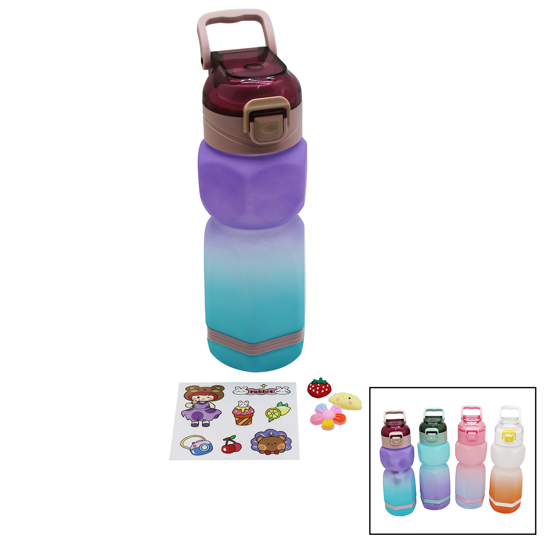 ALTIGEN RENKLİ PLS.SULUK MATARA PİPETLİ - KİLİTLİ KAPAK - TAŞIMA KULPLUSTİCKER HEDİYELİ760ML (4944)