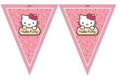 Hello Kitty Temalı Üçgen Bayrak Flama Süsleme 3.2 Metre