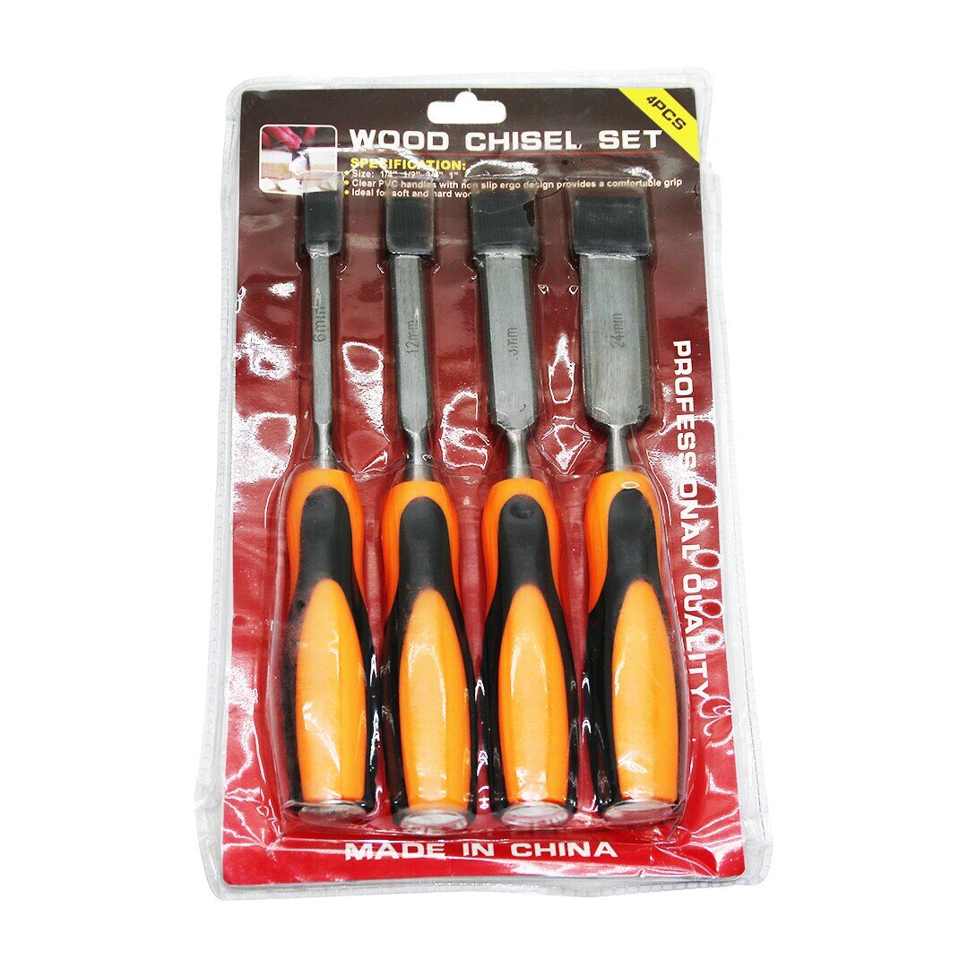 WOOD CHISEL 4 PARÇA 6-12-18-24MM İSKARPELA SET (4944)