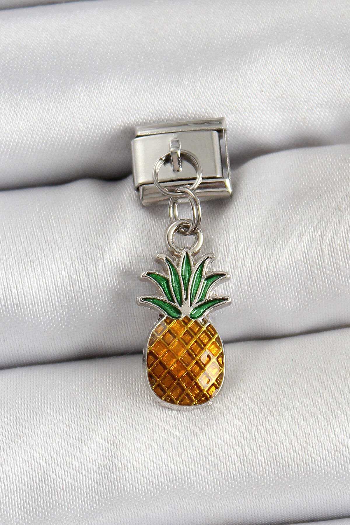 316L Çelik Sallantılı Ananas Model Gümüş Renk Nomination Charm - TJ-BC1468