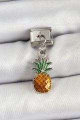 316L Çelik Sallantılı Ananas Model Gümüş Renk Nomination Charm - TJ-BC1468