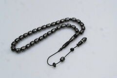 Oltu Taşı Çift Zikzak Tel İşleme Tesbih