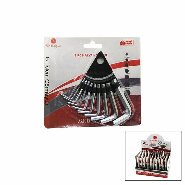 10 PARÇA  KARTLI ALYAN ANAHTAR TAKIM SETİ120MM-NO-1.5-10 (4944)