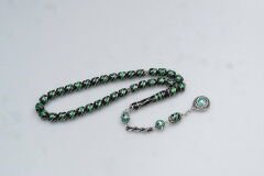 Oltu Taşı ve Galalith Çeşmi Bülbül İşlemeli Tespih