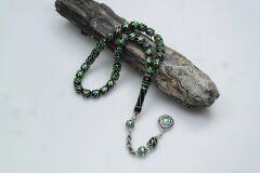 Oltu Taşı ve Galalith Çeşmi Bülbül İşlemeli Tespih