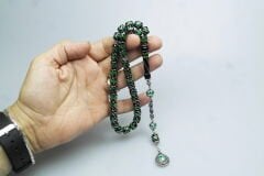 Oltu Taşı ve Galalith Çeşmi Bülbül İşlemeli Tespih