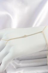 Pirinç Gold Renk Su Yolu Zirkon Taşlı Yonca Model Kadın Şahmeran - TJ-SN625