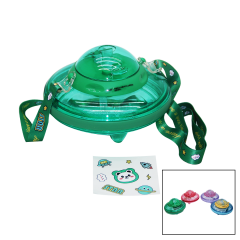 UFO MODELİ RENKLİ MİKA KRİSTAL SULUK MATARA PİPETLİ - TAŞIMA ASKILI 550ML ( HERHANGİ BİR RENK  GÖNDERİLİR )  (4944)