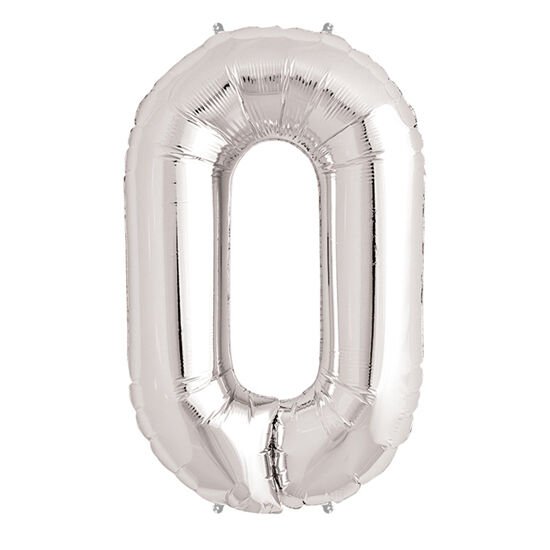 0 Rakam Folyo Balon Gümüş  40 inç (4944)