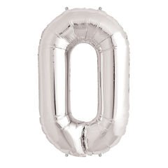 0 Rakam Folyo Balon Gümüş  40 inç (4944)