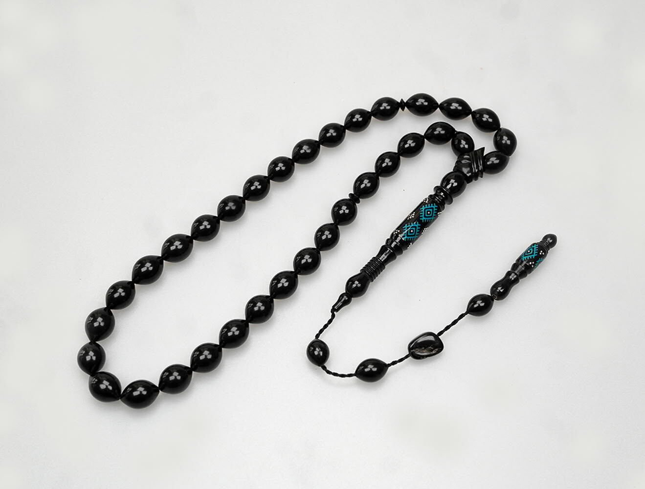 Oltu Taşı  Kilim Oyma İmame ve  Mine İşleme  Sade Tespih