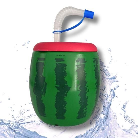 Karpuz Model Kendiliğinden Pipetli 900 ml Suluk, Matara (4944)