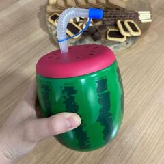 Karpuz Model Kendiliğinden Pipetli 900 ml Suluk, Matara (4944)