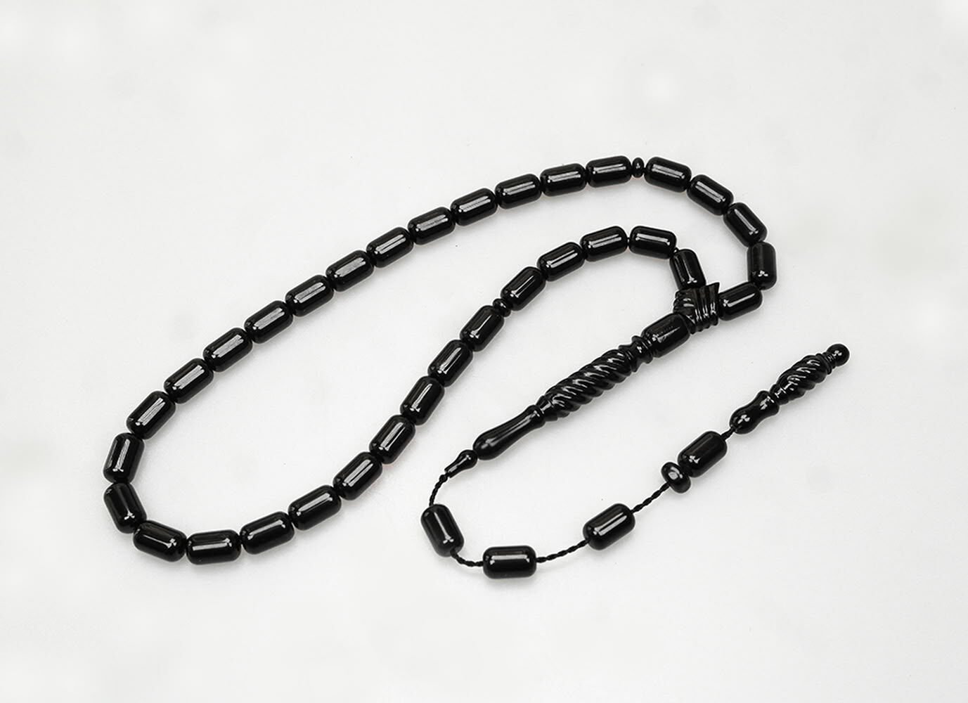 Oltu Taşı Burgu Oyma İmame  İşleme Sade Tespih