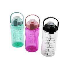 LARGE CAPACITY - 1500ML MOTİVASYON SULUK MATARA KİLİTLİ KAPAK - TAŞIMA KULP - RENKLİ PLS (4944)