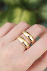 Pirinç Gold Renk Ayarlanabilir Şerit Yüzük - TJ-BYK3172